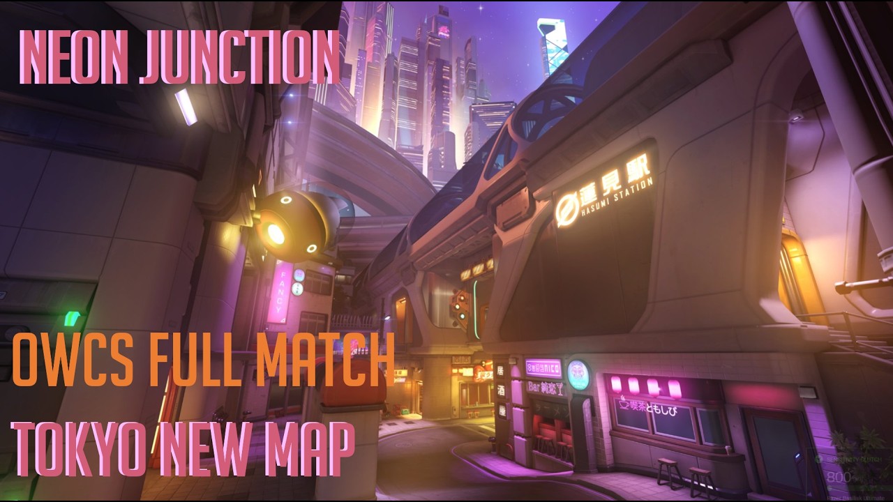 Overwatch New Map: Neon Junction (OWCS Gameplay)