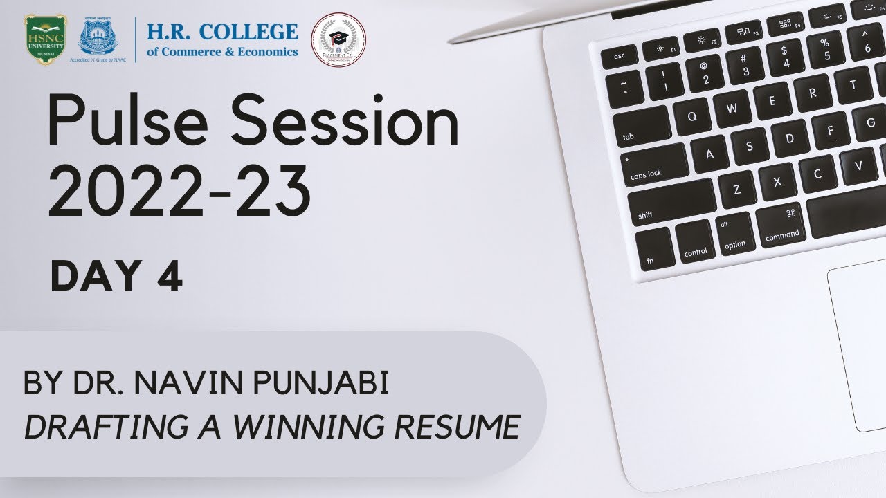 Pulse Session 2022-23: How to Draft a Winning Resume by Dr. Navin Punjabi