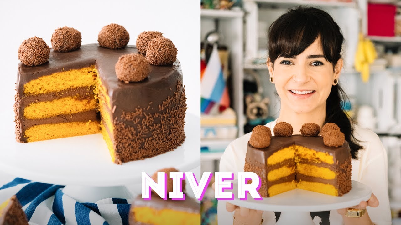BOLO DE ANIVERSÁRIO DO CANAL: BOLO DE CENOURA COM BRIGADEIRO EM CAMADAS