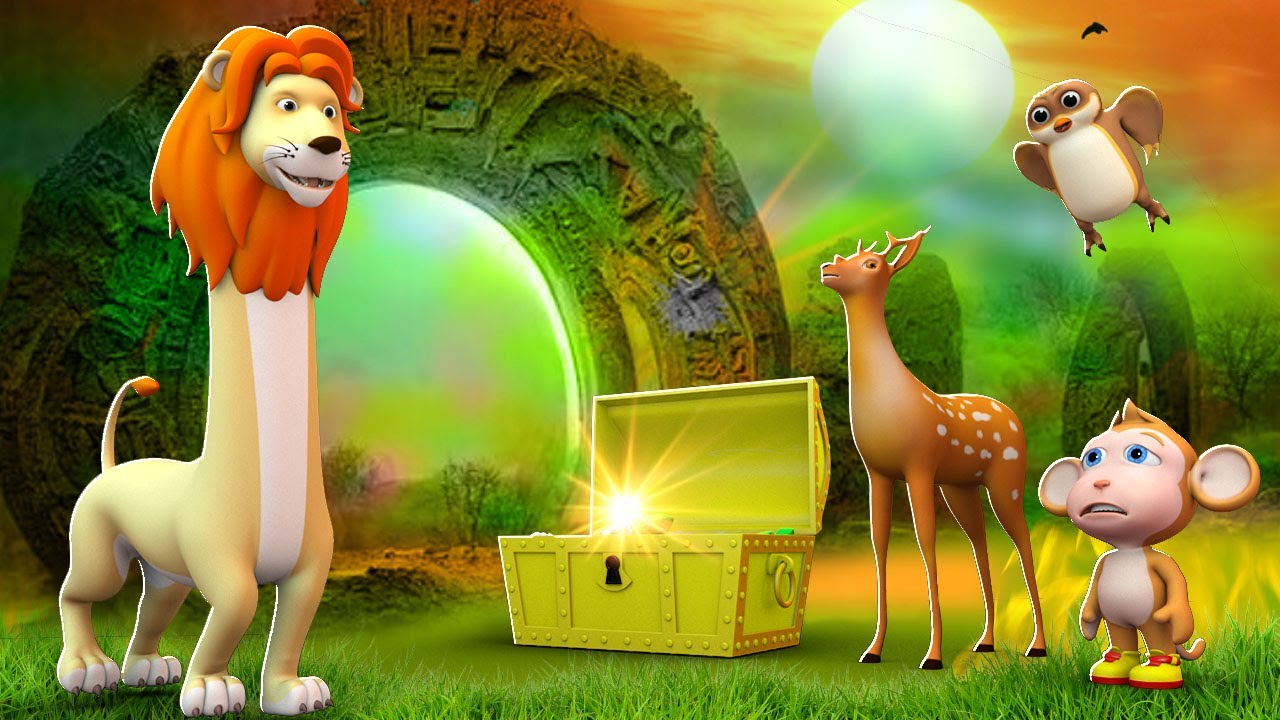 நீண்ட கழுத்து சிங்கம் மந்திர கண்ணாடி - Long Neck Lion Magical Mirror - Tamil Moral Stories | JOJO TV