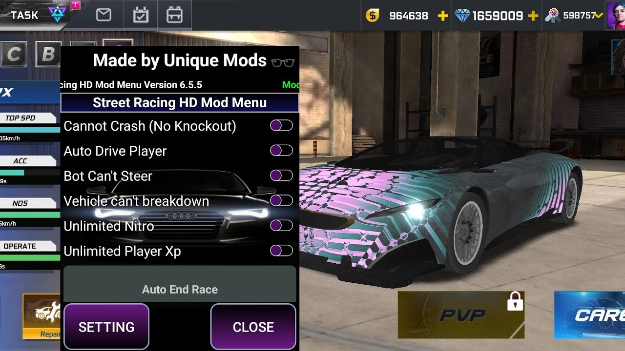 Новое меню мода для Street Racing HD | Скачать бесплатно Street Racing HD Mod Apk
