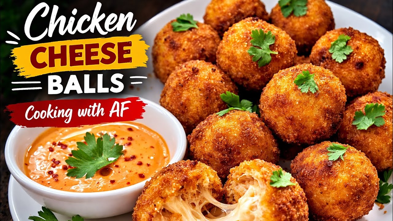 Cheesy Chicken Balls – Crispy Outside & Melty Inside! 🧀🔥 | @Cooking_with_AF #ramzanspecial #shorts 