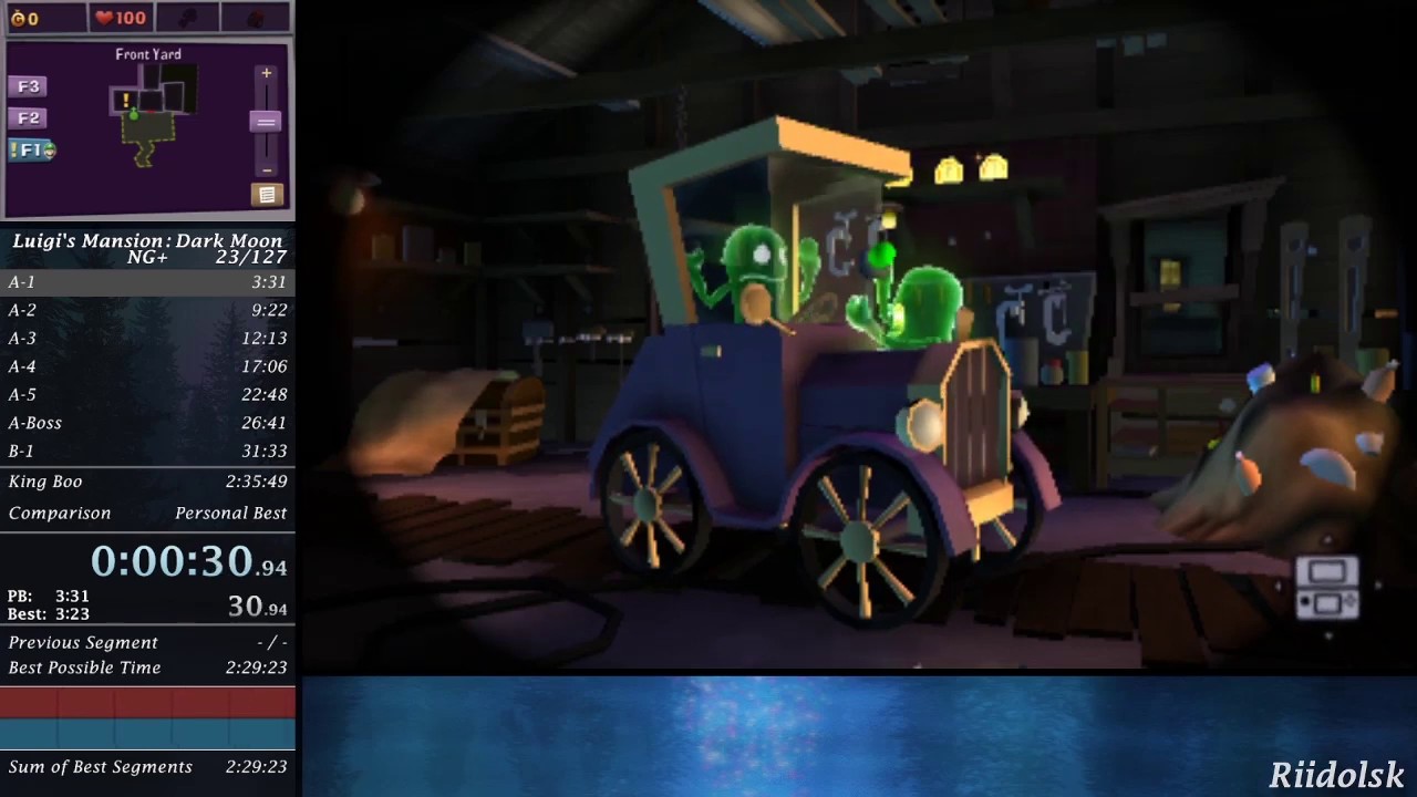 Luigi's Mansion: Dark Moon - NG+ Speedrun - 2:33:20 (Game Audio)