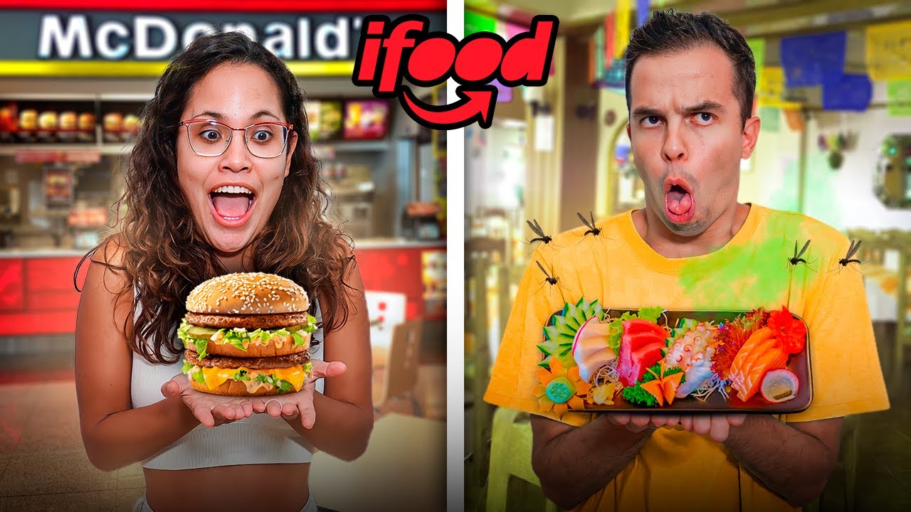 24 HORAS SÓ COMENDO COMIDAS DO IFOOD! - RAFA & LUIZ!
