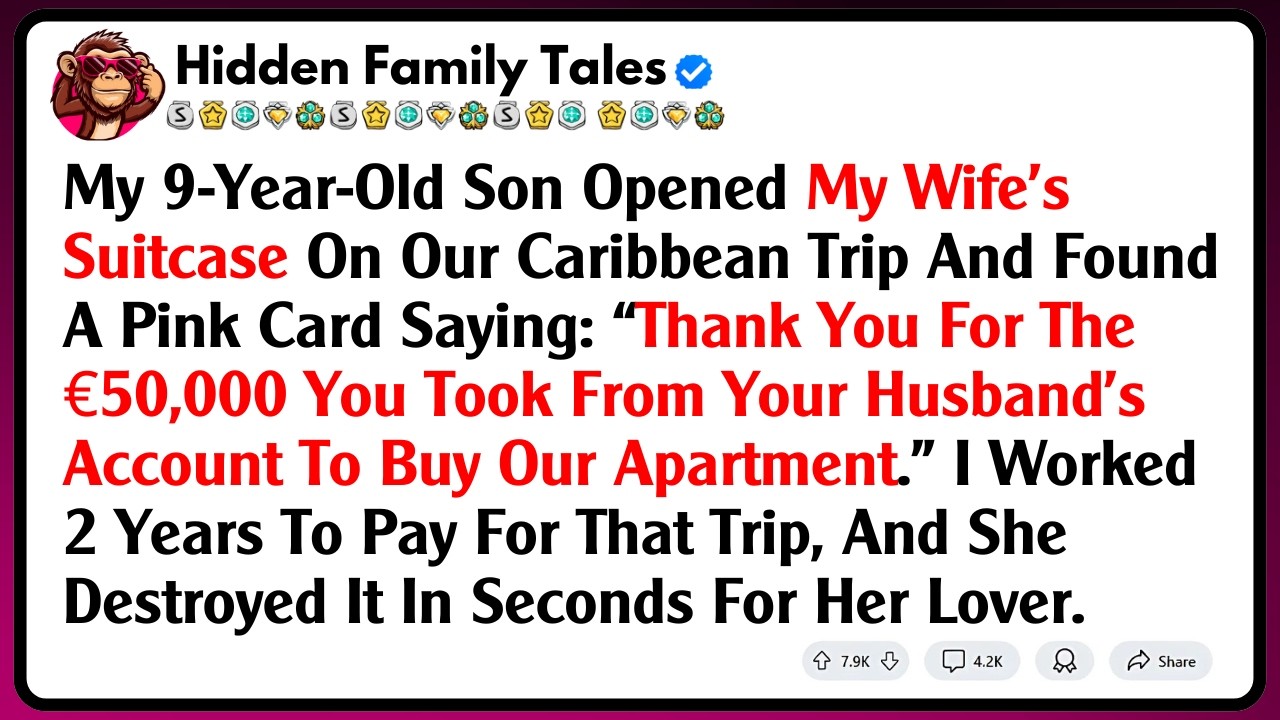 My 9-Year-Old Son Opened My Wife’s Suitcase On Our Caribbean Trip And Found A Pink Card Saying: “...