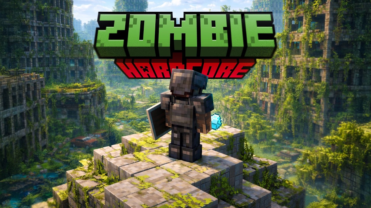 SURVIVING A HARDCORE MINECRAFT ZOMBIE CITY (full movie)