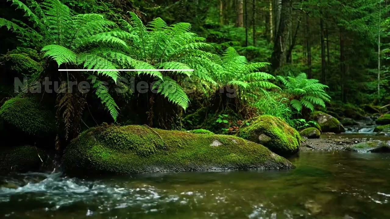 ASMR Стекло Прозрачное Лесное Русло реки | Безмятежная пышная зеленая река | 1 час релаксации (4K)