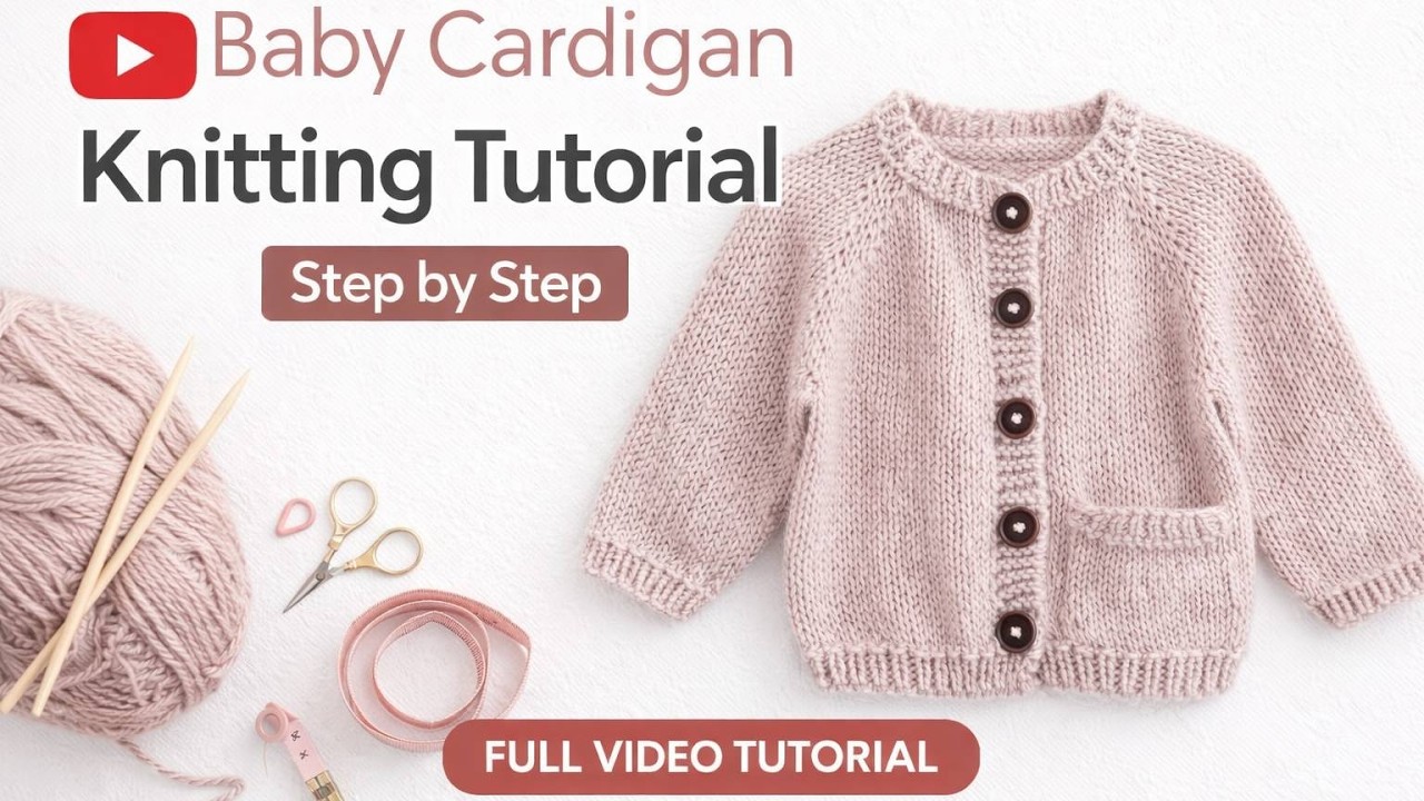 Baby cardigan. Knitting pattern - The Tulip Baby Cardigan by SeventhSedge. Size 0-3 months.