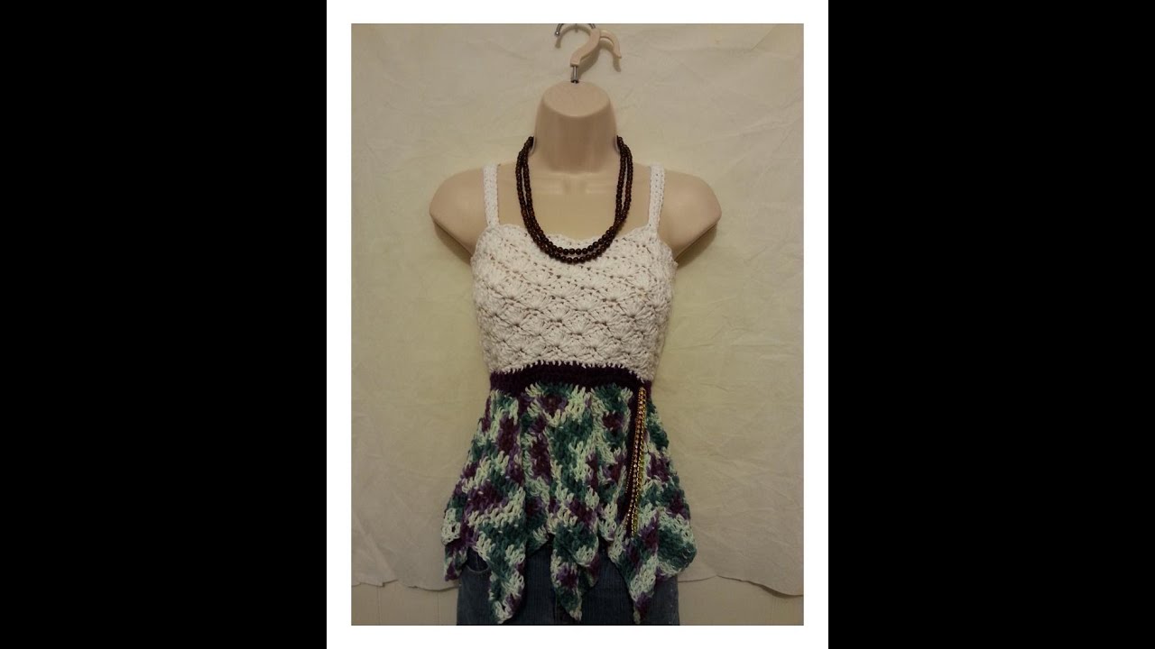 Crochet Cute Womens Top Blouse Shirt Dress #TUTORIAL #224 Bagoday Crochet