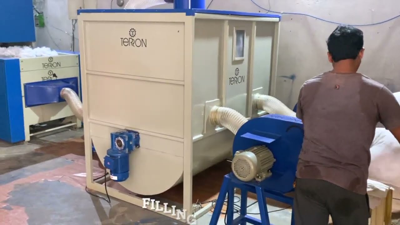 Polyester Fiber Filling Machine With Carding Machine, Fiber Feeder And Foam Shredder