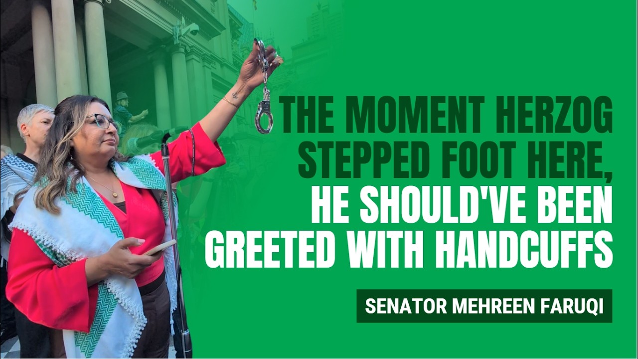 War criminals are not welcome here | Sydney Protest against President Herzog | Mehreen Faruqi
