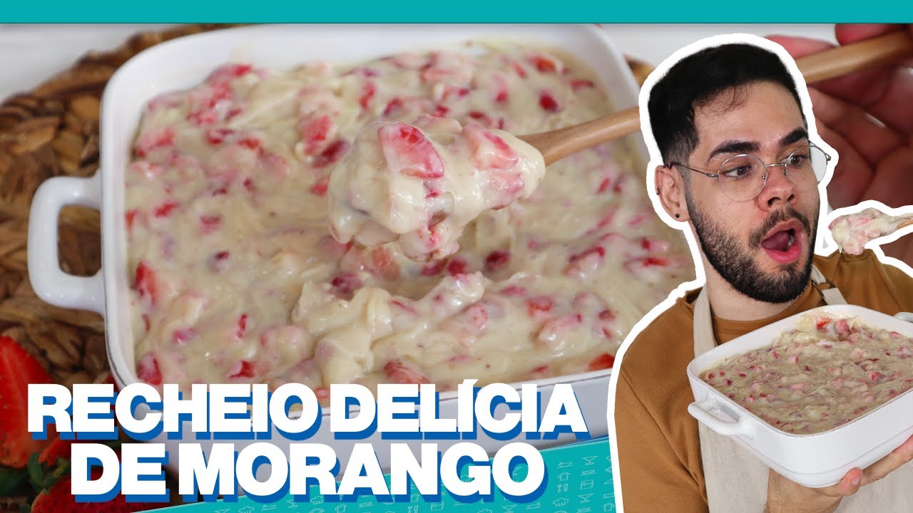 RECHEIO DELÍCIA DE LEITE NINHO COM MORANGO PARA BOLOS E TORTAS