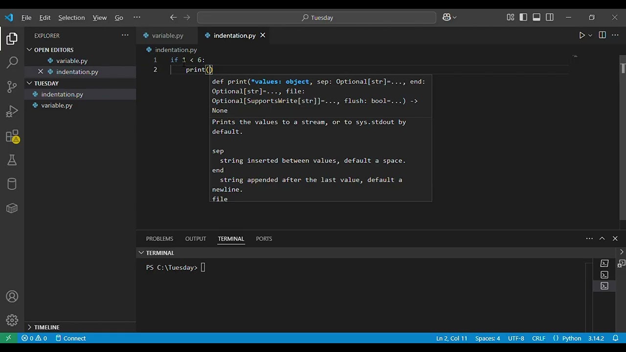 Indentation in python for beginners 