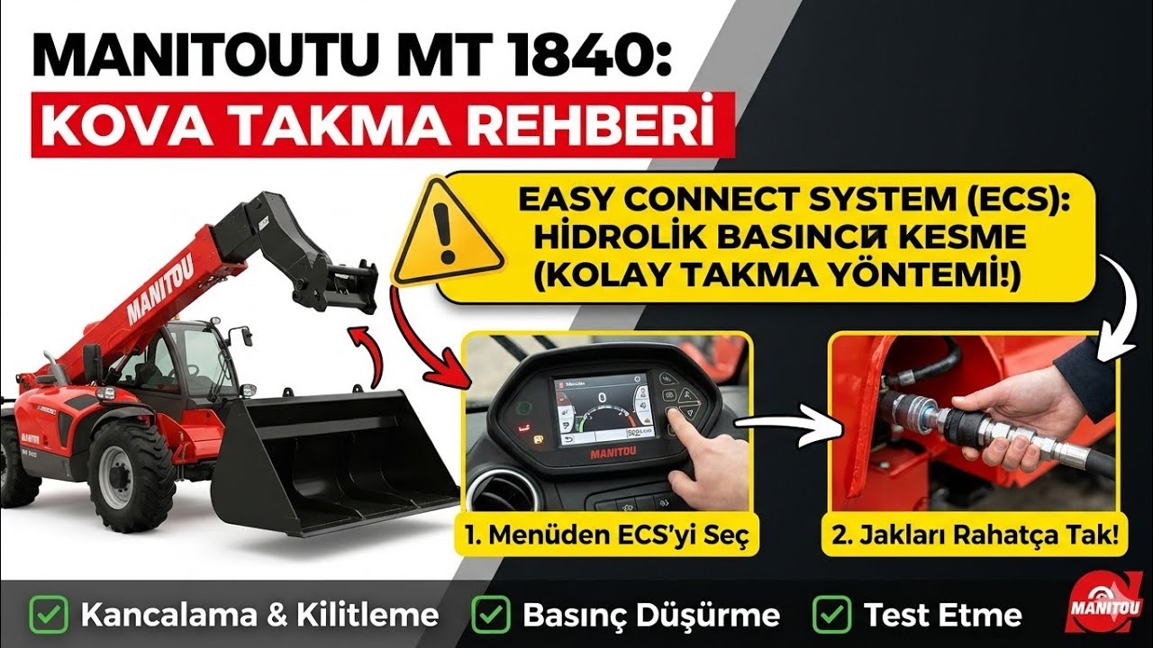 Manitou MT 1840 Kova Nasıl Takılır? | Yağ Kesme Detayı (Operatör Gözüyle)