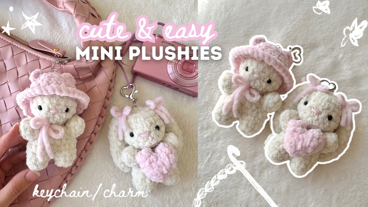 how to crochet cute bear & bunny plushie | easy amigurumi tutorial (no magic ring!)