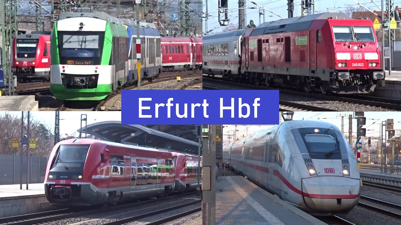 Erfurt Central Station(XL): Rail traffic/Bahnverkehr --9.3.2024