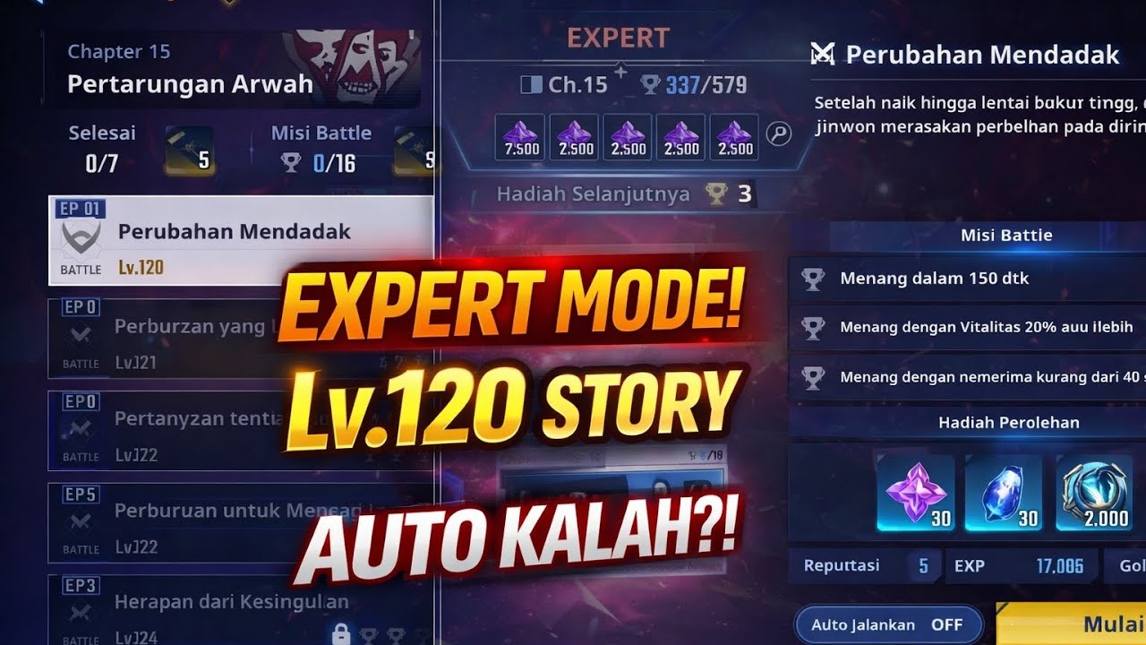 EXPERT Lv120 NYARIS KALAH!! Story Chapter 15 Solo Leveling Arise Gameplay