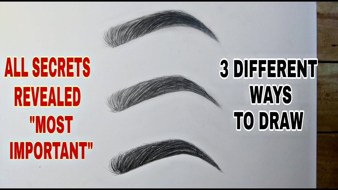 How to draw eyebrows - three different ways to draw