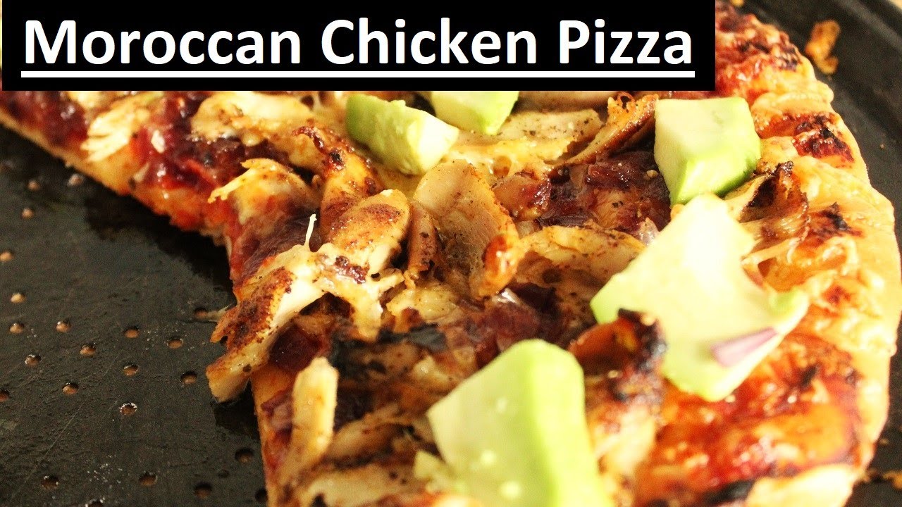 Moroccan Chicken Pizza | With Caramelized Red Onions and Avocado