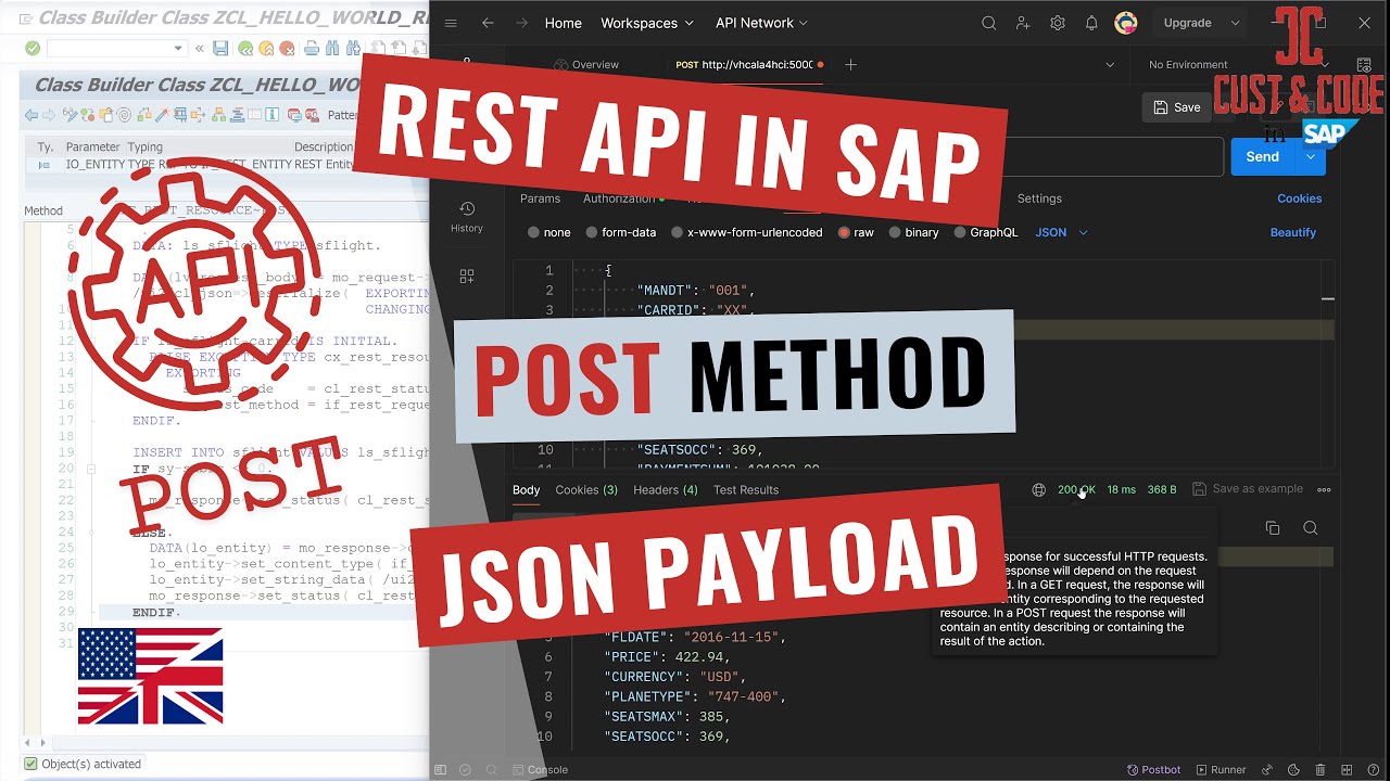 REST API in SAP - Create POST Method with JSON Payload [english]