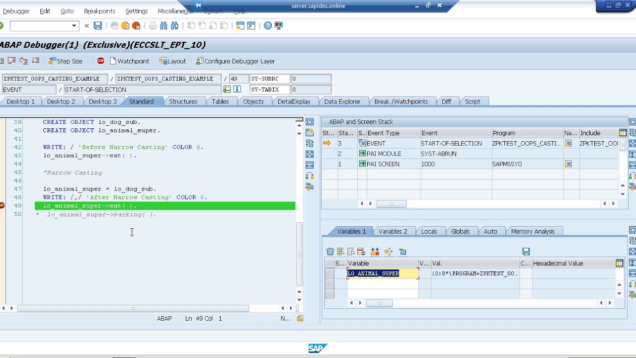 Q4   Explain wide casting and narrowcasting in detail with an example program