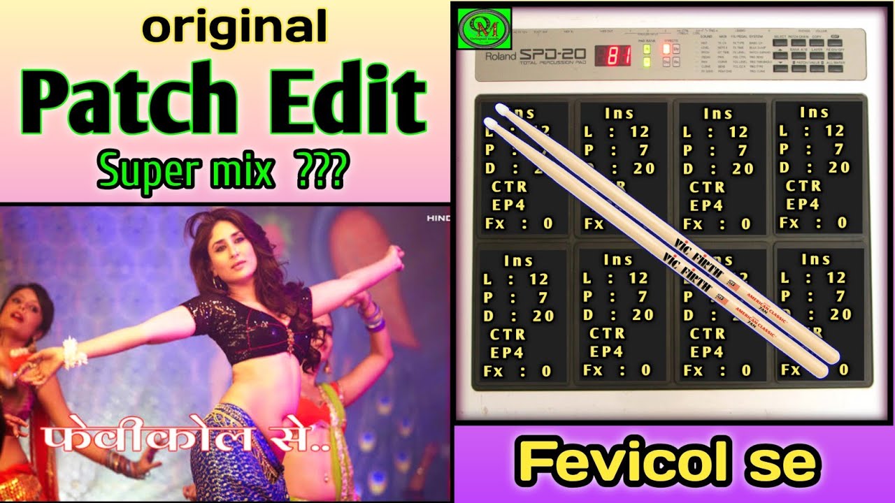 Patch Editing || fevicol se || dabangg 2 || Roland spd 20 || tutorial || Octapad music ||