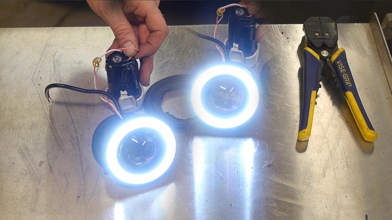 Установка светодиодных противотуманных фар Halo LED с переключателями Angel Eye LED за 13 долларо...