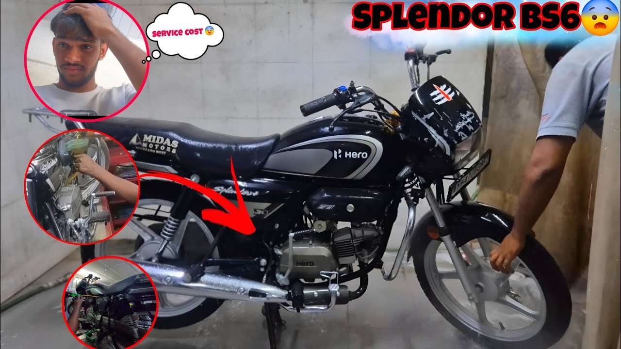 Splendor BS6 🚀 service cost ? 😨#motovlog #trending #service #2