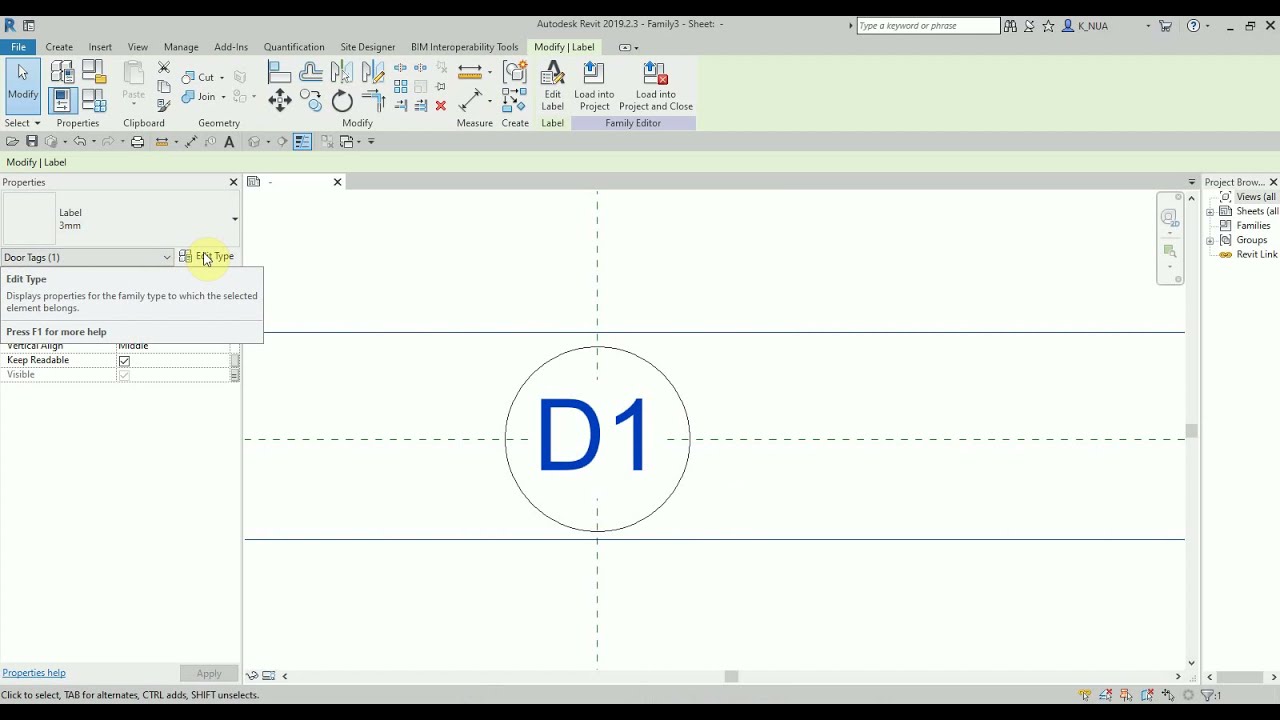how to create a door tag from a template & using share parameter 