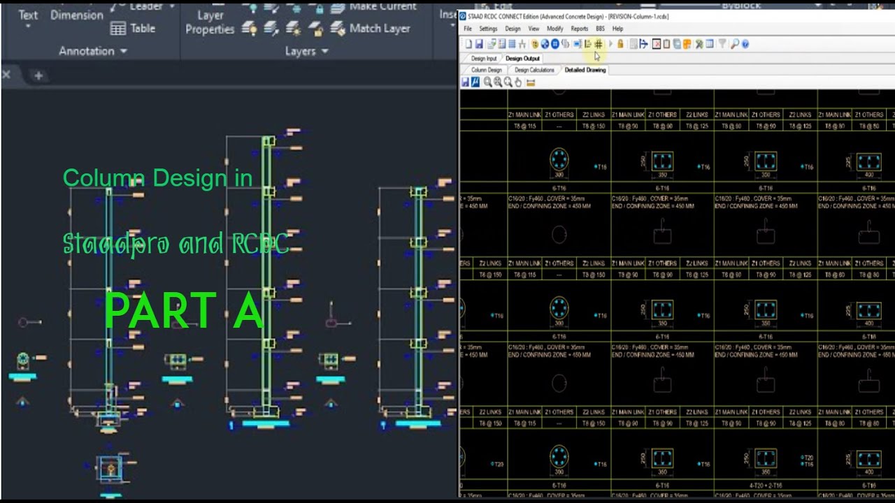 How to Design Column and and Generate Detail Drawing Using Staad Pro Advance Connect and RCDC Part 1