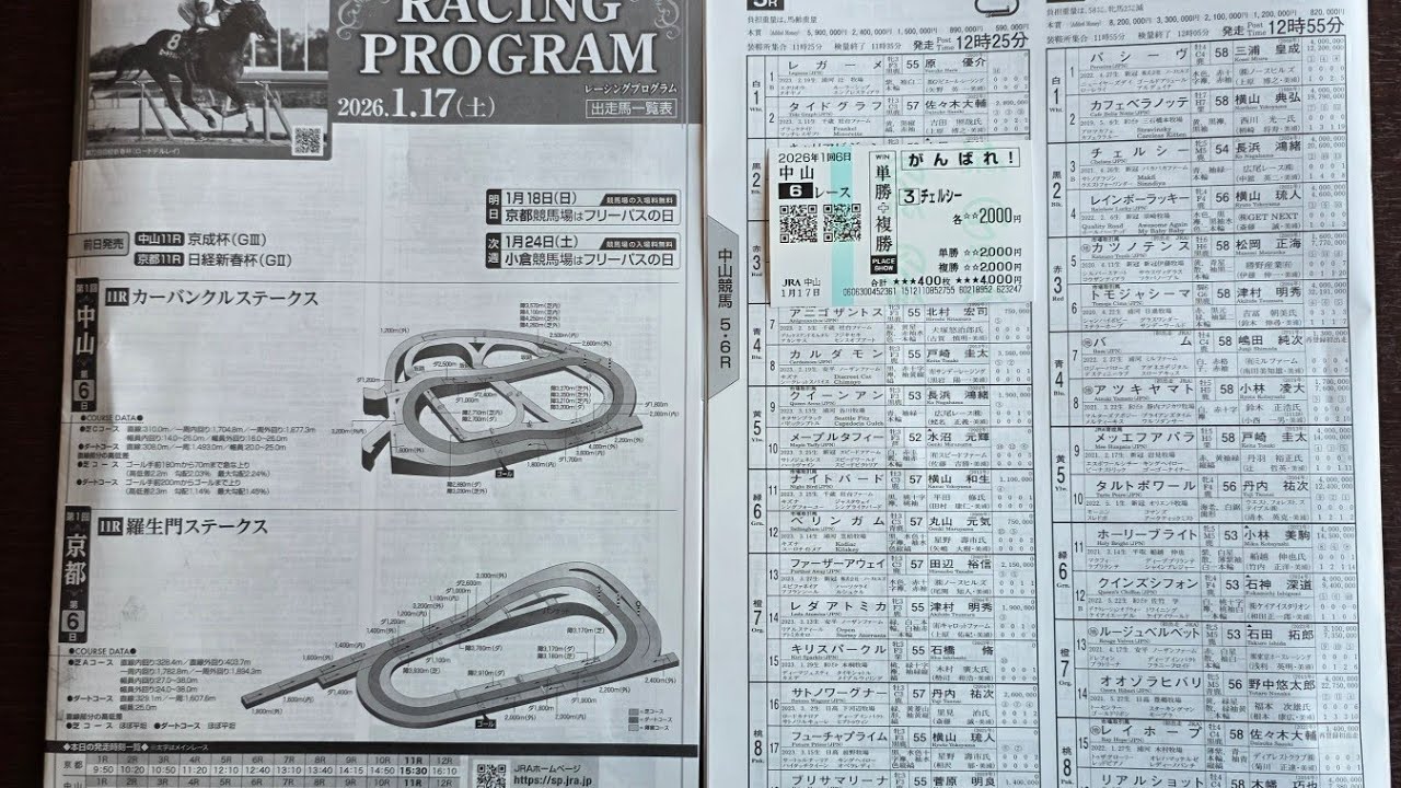 【出資馬動画】2026年1月17日／中山6Ｒ・ 4歳以上1勝クラス／パドック&本馬場入場&レース／チェルシー(広尾)  長浜 13着