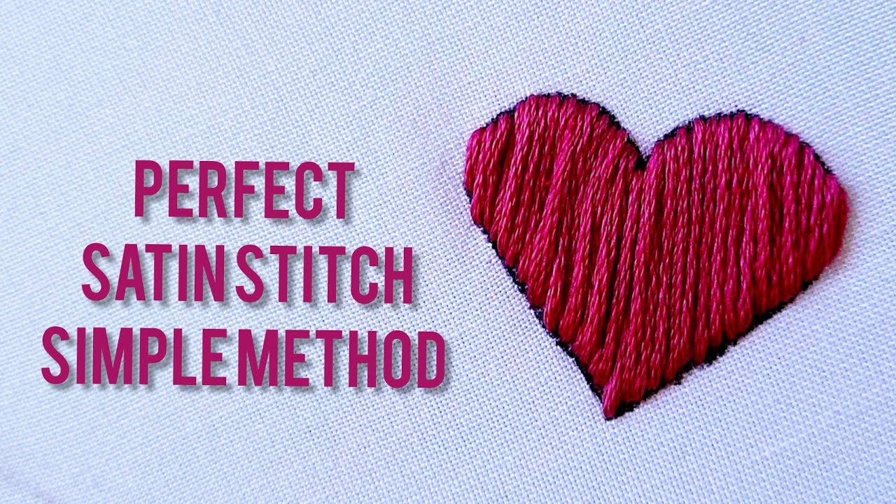 #heart#embroideryheart design using perfect satin stitch❤️|easy method👍