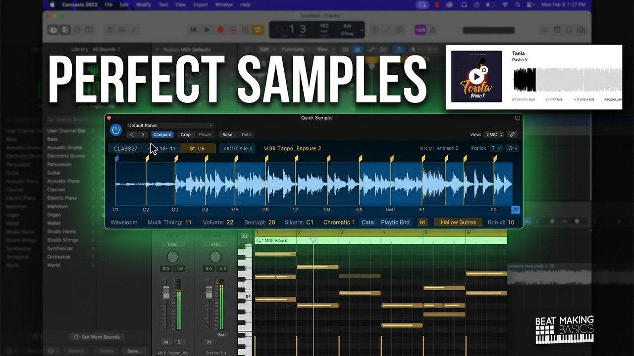 Урок по Logic Pro 12 — Как создавать новые сэмплы из Traclib | Основы создания битов