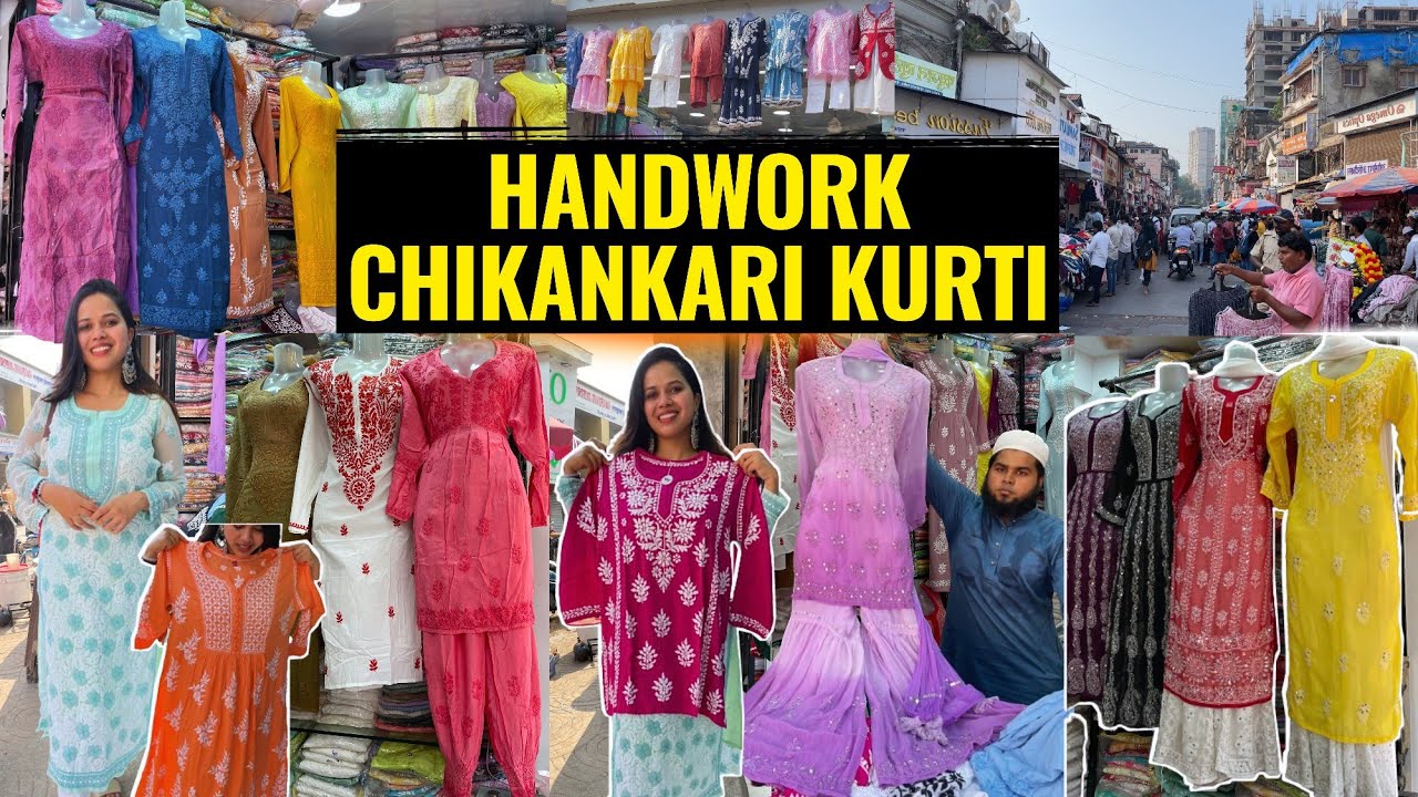 Trendy Lucknowi CHIKANKARI Kurti Set | S To 6XL Size Avail | लखनवी चिकनकारी कुर्ती | Street Shopping