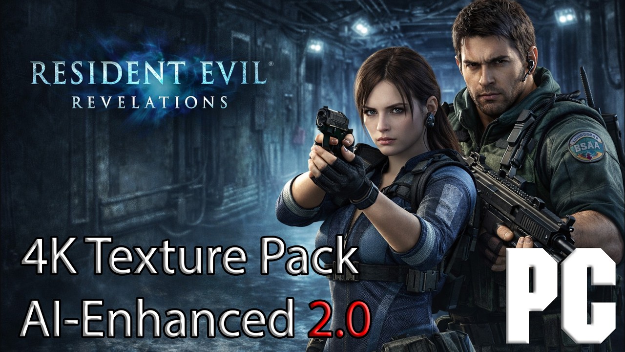 Resident Evil Revelations 4K Texture Pack AI-Enhanced 2.0 (No Gloss, PS2 style)