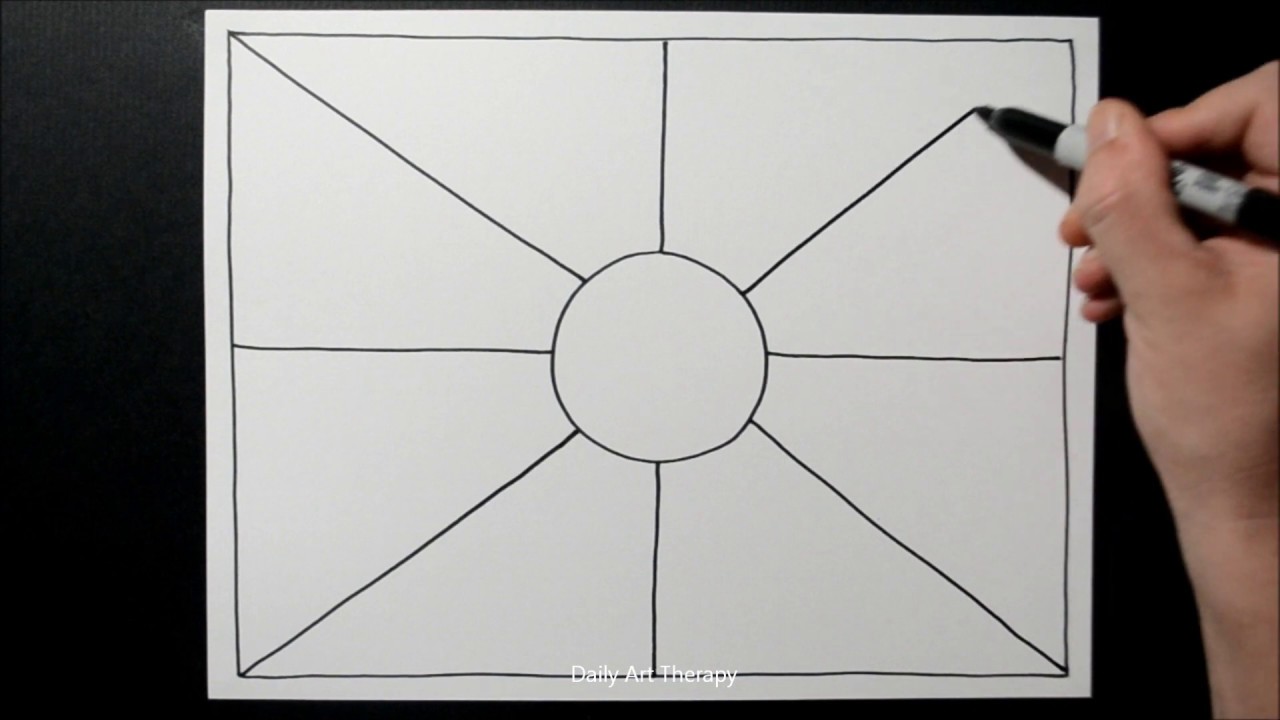 3D Sun Burst Pattern / Cool Line Illusion Drawing / Daily Art Therapy / Day 020
