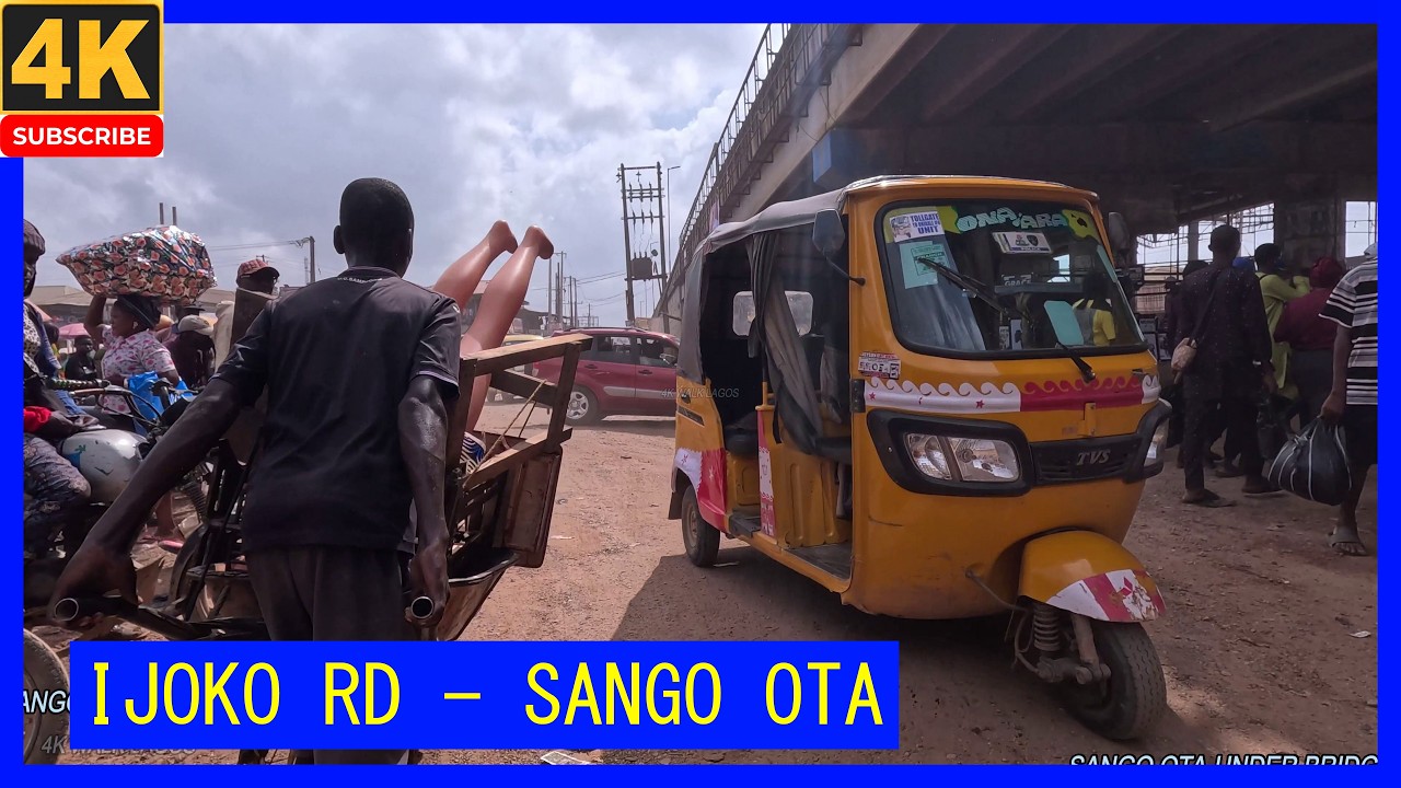🇳🇬IJOKO RD-  SANGO OTA-4K WALKING TOUR-NIGERIA