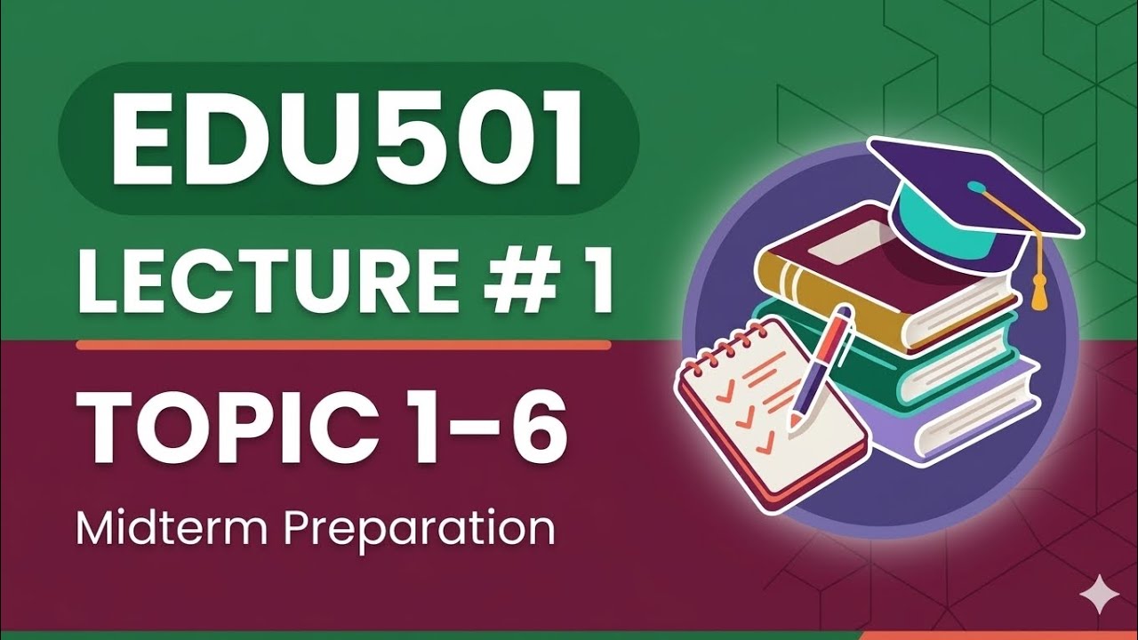 EDU501 Short Lecture 1 | Topics 1&ndash;6 | Updated Lectures Easy Concepts #MidtermPreparation #VUMasters