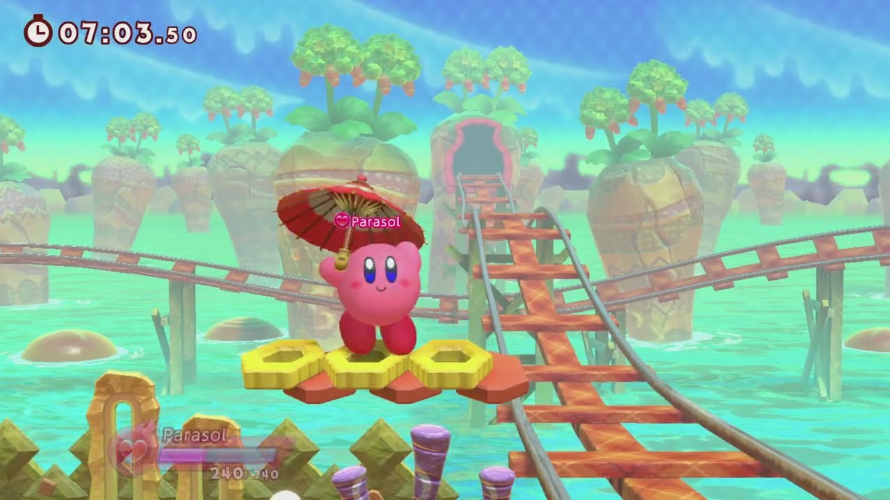Kirby Fighters 2 - 100% - Single-Handed Mode - Hard - Parasol