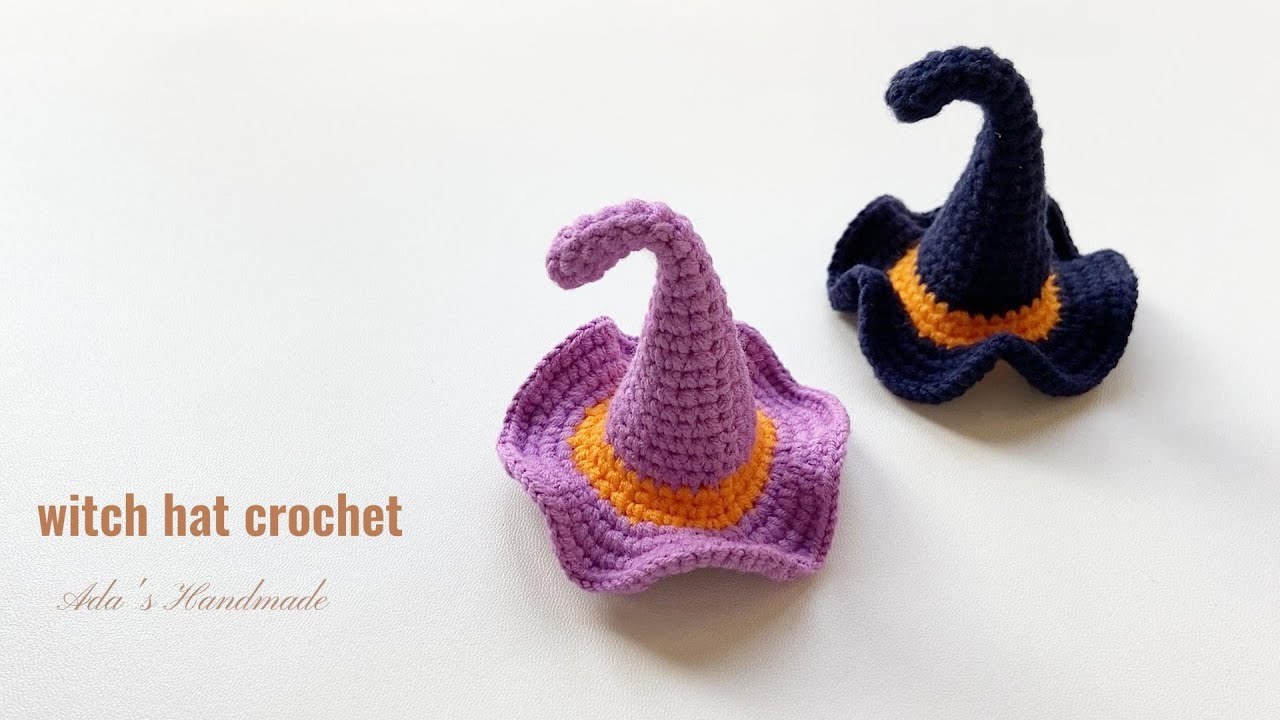 How to crochet witch hat/can be made to be hairpin/DIY Halloween gift/Easy crochet tutorial