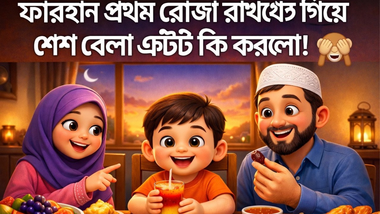 প্রথম রোজা রেখে ফারহান যা করলো     শিক্ষণীয় ইসলামিক গল্প Islamic Cartoon for Kids