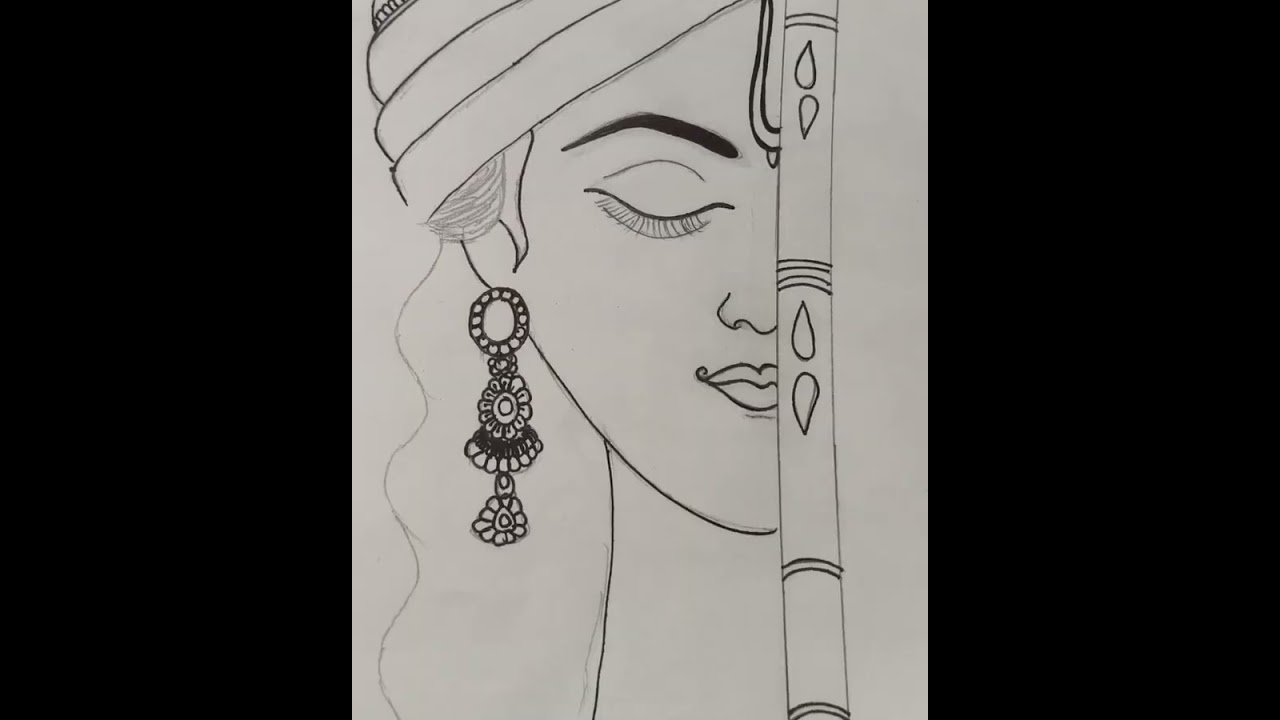 कान्हा जी का सुंदर रूप || ❤️🌸#viral #krishnapainting #youtube #drawing 