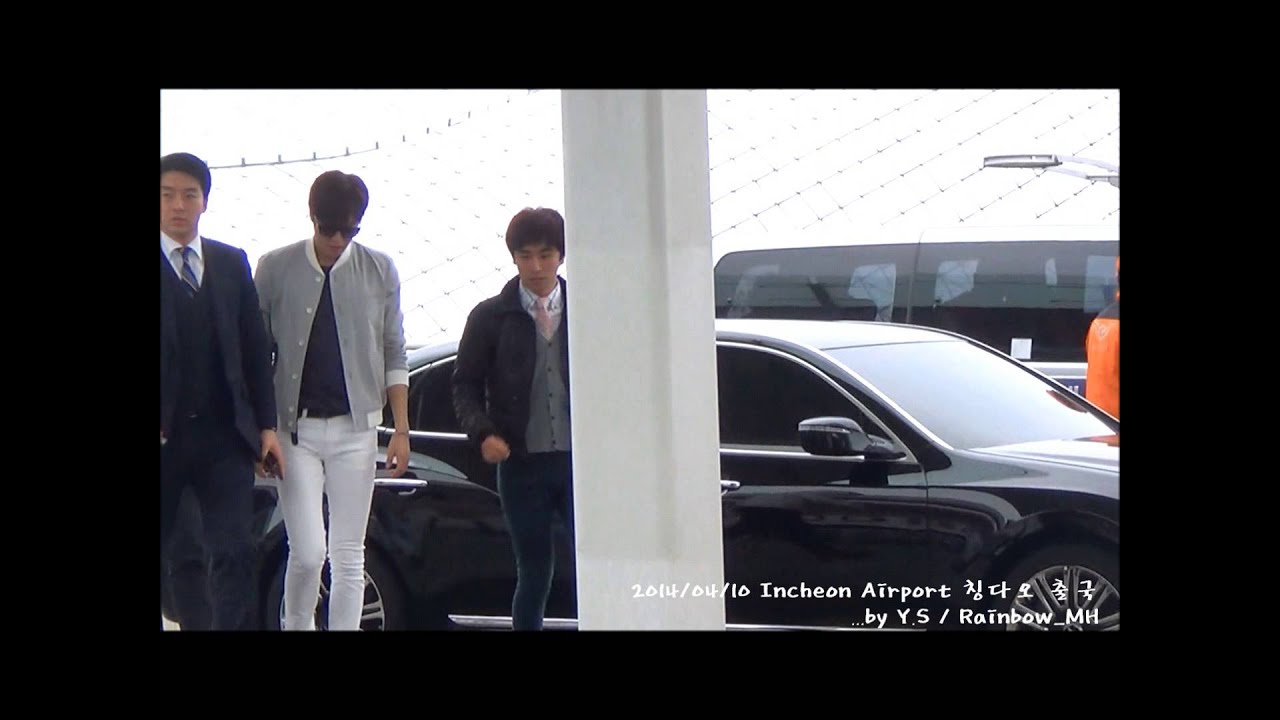 [직캠] 20140410 LeeMinHo Incheon Airport 기아 K3 프로모션차 칭다오 출국~~by Y.S / Rainbow_MH
