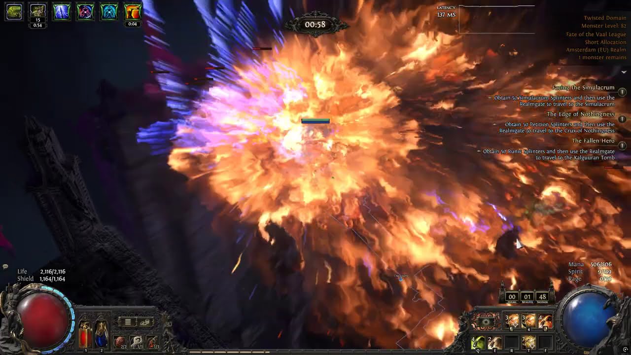 0.4 PoE 2 - Explosive Shot / Explosive Grenade (Max Difficulty Xesht). Sunglasses required.