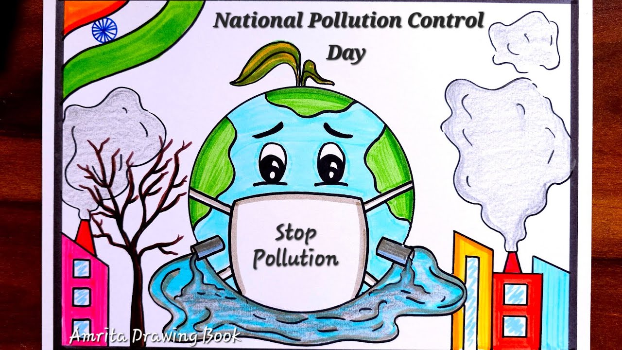 National Pollution Control Day poster drawing | Stop Pollution Poster | Save Environment Save Earth