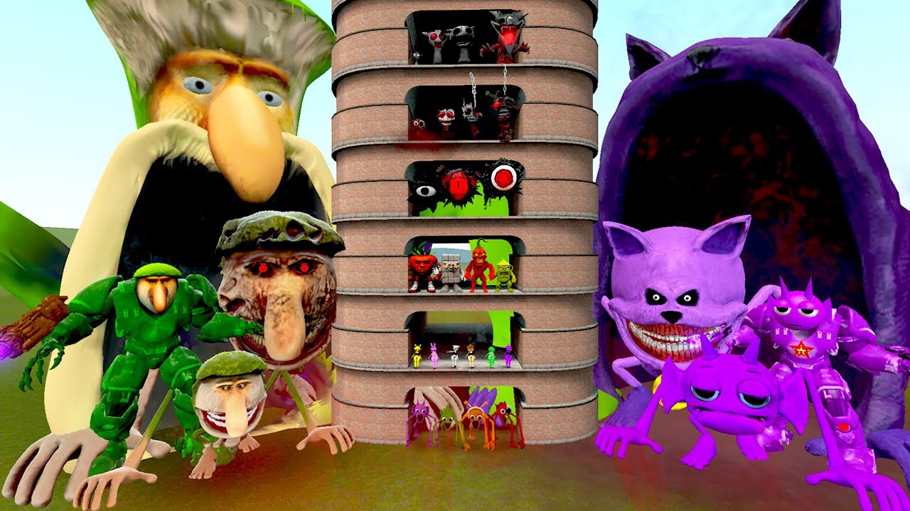 TALLGRASS LITTLE TO BIG ALL SPRUNKI DURPLE VS ALL BRR BRR PATAPIM PHASES 1 - 10 FAMILY in GMod !