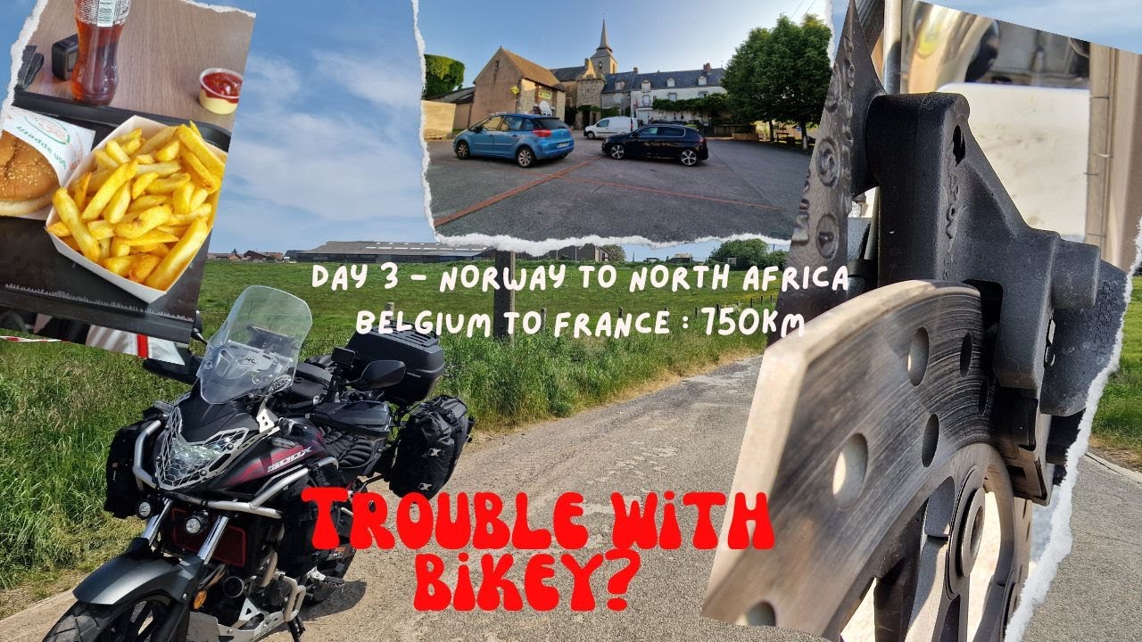 Liege, Belgium to Arnac-La-Poste , France. Day 3 Norway to North Africa on motorcycle
