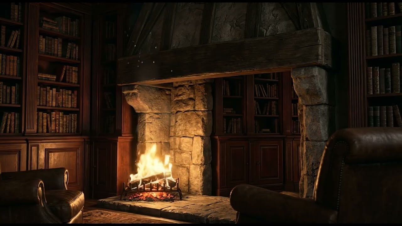 Ultimate Cozy Stone Fireplace Ambience  Deep Focus Sleep Study Relax
