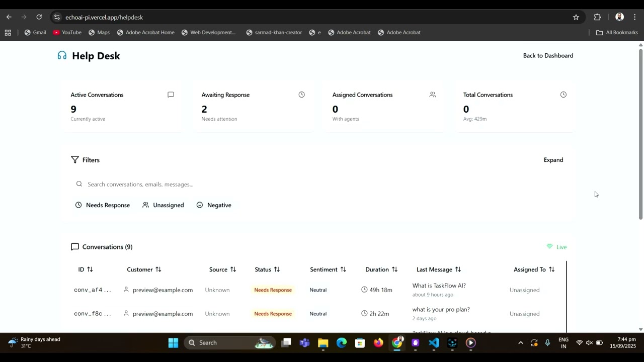 EchoAI, A Smart intelligent chatbot generator