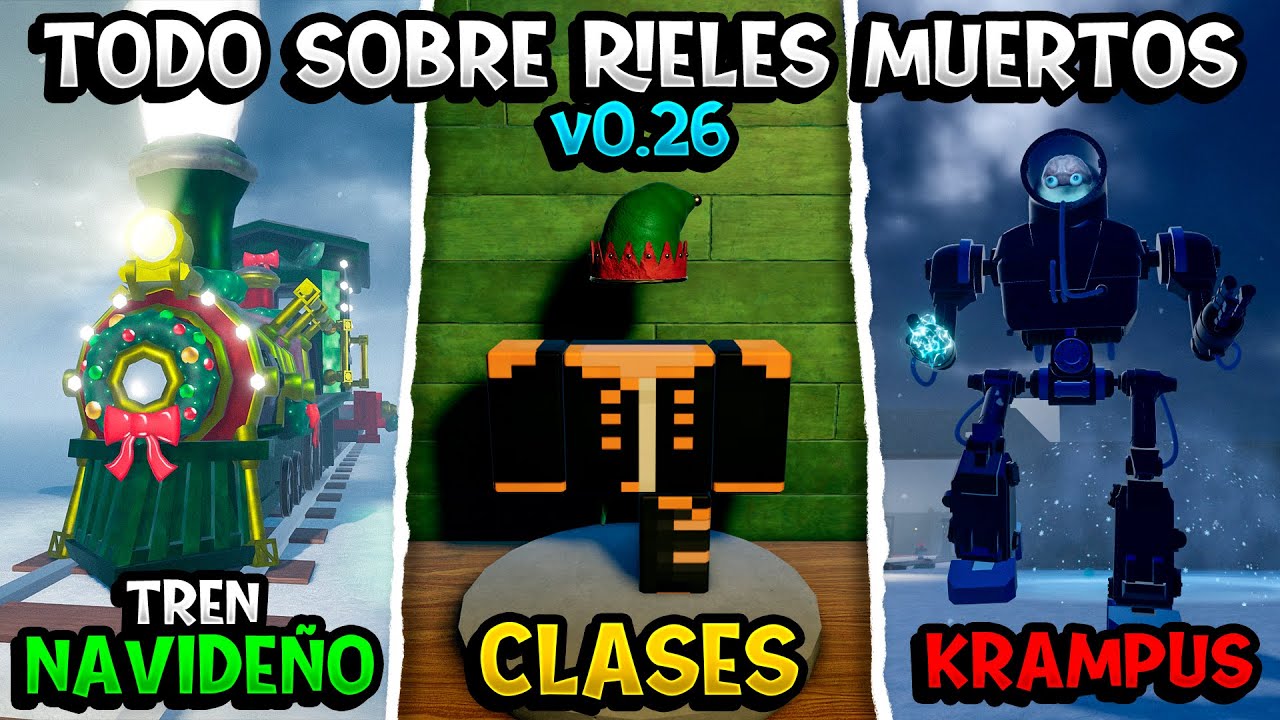 TODO SOBRE RIELES MUERTOS v0.26 (NAVIDAD) | TREN NAVIDEÑO, CLASES, KRAMPUS, BIOMA DE NIEVE y MÁS